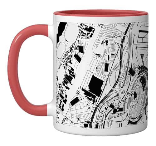 KEWR Newark Airport B&W Map Ceramic Mug Red/White