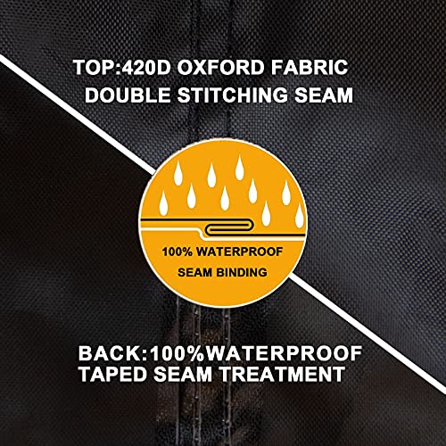 YoungBee Garden Furniture Covers,Rectangular/Square Outdoor Furniture Covers,Waterproof,Anti-UV,Upgraded Tear-Resistant 420D Oxford Fabric Garden Rattan Sofa Set Patio Table Covers 190 * 140 * 74cm - Image 5