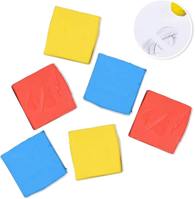 6 pcs Knead Erasers, Design Eraser, Drawing Art Erasers, Kneaded Rubber Erasers for Drawing, Charcoal, Pastels-Moldable Putty Rubber, No Smudge Eraser, Sketching Supplies for Artists(3 Colours)