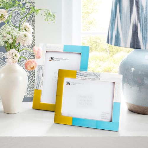 Image of Handicrafts Home 4x6 Picture Frames Pack of 2 - Mondrian Collection Handcrafted Photo Frames, Perfect for Wall & Tabletop Display, Ideal Home Decor Gift