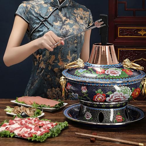 Olla caliente tradicional china de cobre 34 cm miniatura 4
