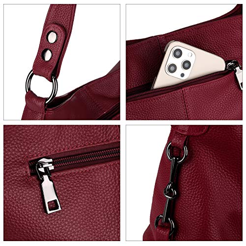 Image of YALUXE Women's Real Leather Shoulder Bags Hobo Handbags Purse Crossbody Bag