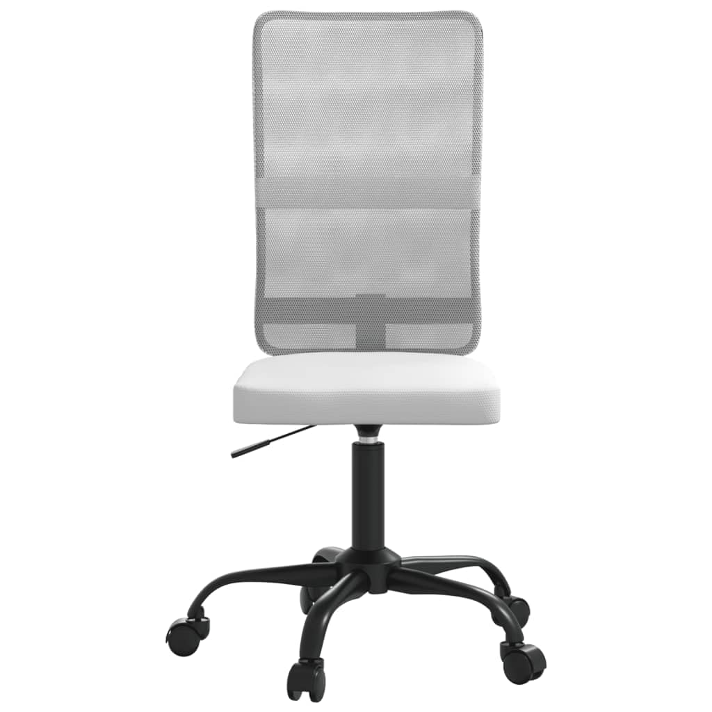 Chaise de bureau réglable en hauteur - Chaise pivotante en maille blanche avec dos en maille respirante - Charge maximale : 110 kg - Confortable pour le bureau à domicile et les jeux
