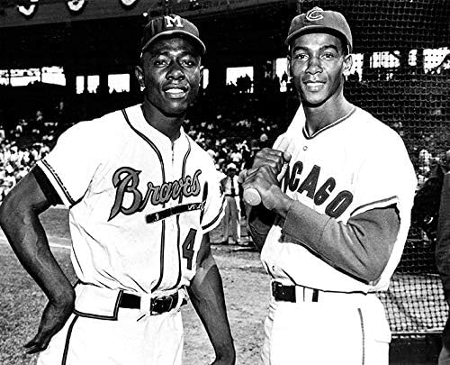 Legends Gallery Hank Aaron and Ernie Banks in 1961 8x10 Photo Picture