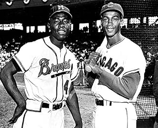 Legends Gallery Hank Aaron and Ernie Banks in 1961 8x10 Photo Picture