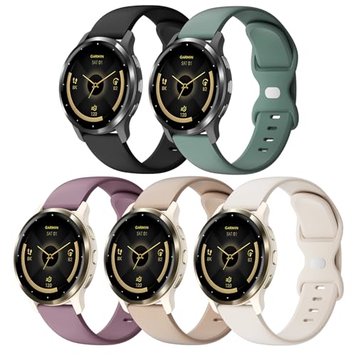 Huadea 5{pbN 18mm VRvoh Garmin Vivoactive 4S/Vivomove 3S/Venu 3S 41mm/Venu 4 41mm/Venu 2S/Forerunner 255S/265SɑΉ NCbN[X\t