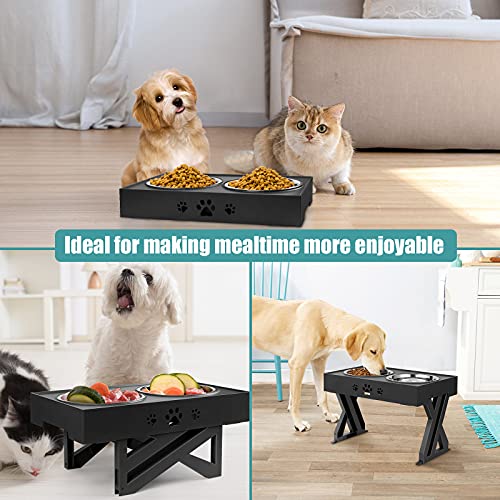 URPOWER Elevated Dog Bowls Adjustable Raised Dog Bowl with 2 Stainless Steel 1.5L Dog Food Bowls Stand Non-Slip No Spill… - Image 7