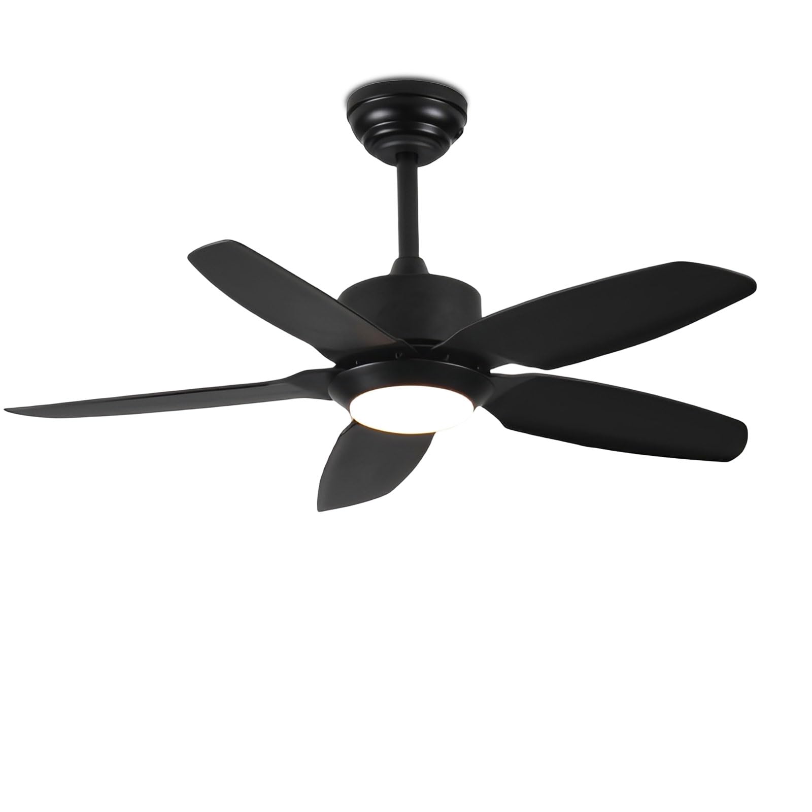 SXDMOUBK Black Quiet Ceiling Fans with Lights Modern Smart Fan LED Lighting for Bedroom Dining Room Living 6 Speeds Remote/APP/Voice Control