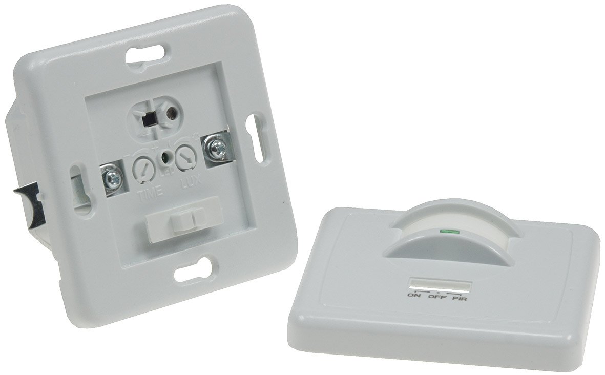 ChiliTec Rilevatore di movimento a 3 fili, 160°, 9 m, adatto a LED, montaggio a incasso, 4 pezzi, bianco