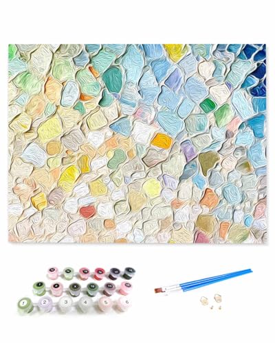 VamJump 数字油絵 手塗り 芸術 ペンの感触 色 油絵 肌理感 華やか DIY絵 初心者 時間をつぶす 壁飾り アートクラフト 絵画手芸キッ 絵の具をつける 塗りつぶし掛け 40x40cm