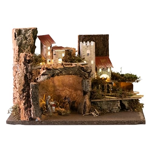 Moranduzzo Krippenset, DIY, mit Lichtern und Krippe, 6 cm, komplett...