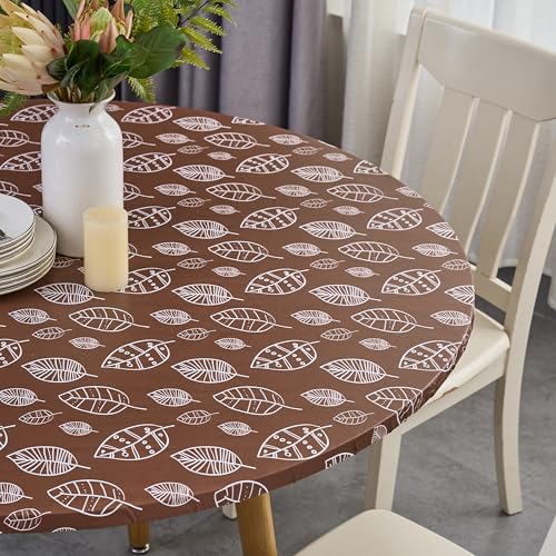 Pioggia Oval Vinyl Fitted Tablecloth with Flannel Backing Elastic Table Cloth Waterproof Oil-Proof Plastic Table Cover Best for Up to 42" x 60" by Pioggia - Used condition - Image 3