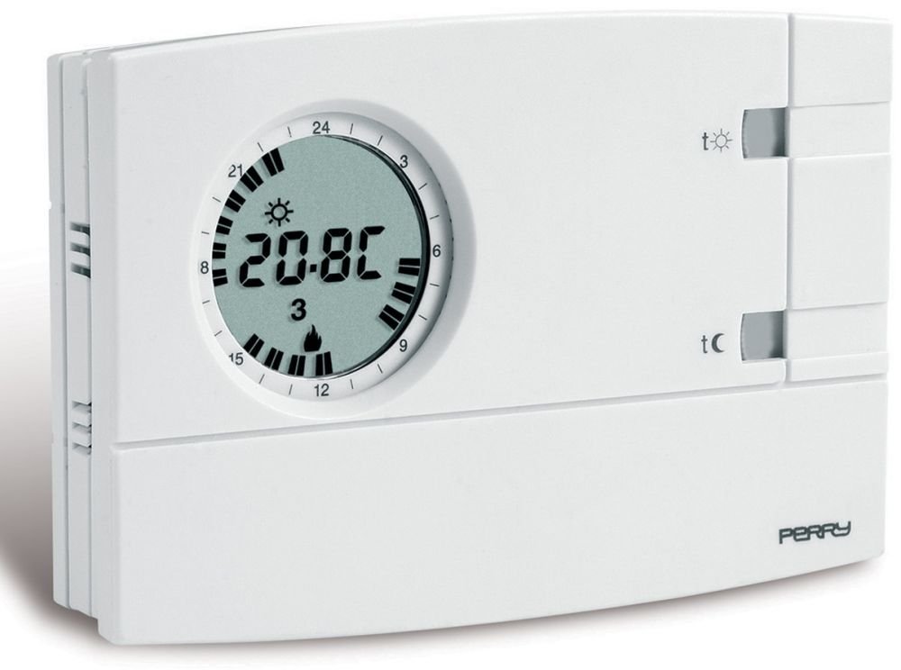 Perry 1CRCR309/​S Cronotermostato Settimanale da Parete, Bianco
