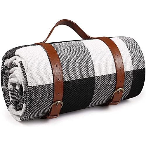 KouRy Portable Picnic Blanket, Beach Blanket, 3 Layers for Waterproof Durable Beach Handy Mat Camping Mat Great for Outdoor Picnic, Beach, Camping