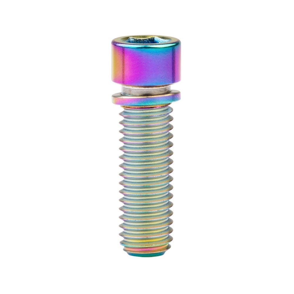 Titanium Bolt M7 / M8x20 25mm Hexagon Screw with Washer for Bicycle Handlebar Stem(Ranibow,20MM_M8)