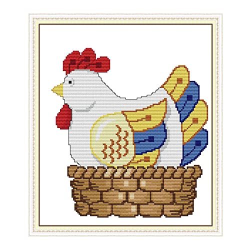 Peinture à strass poule au repos en kit de broderie diamant, un cadeau amusant pour adulte créatif