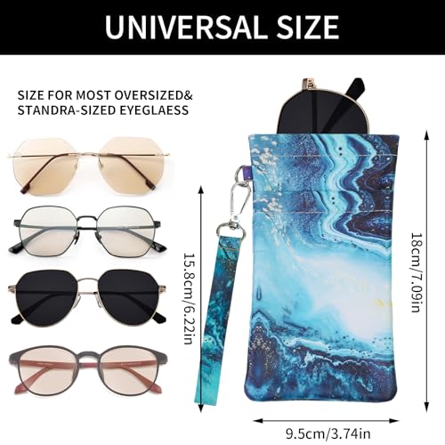 Image of Double Eyeglass Case Soft Dual Glasses Case for Women Men Travel Squeeze Top Sunglasses Cases Eyeglasses Pouch