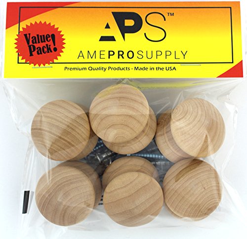 Wood knobs for bifold closet doors, Cabinet furniture, Dresser drawer Wooden knob 1-1/2