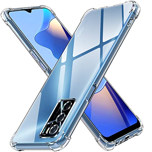 ivoler Funda para OPPO A16 / OPPO A16s / OPPO A54s, Carcasa Protectora Antigolpes Transparente con Cojín Esquina Parachoques, Suave TPU Silicona Caso Delgada Anti-Choques Case