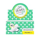 Lil-Lets Teens Eco Day Pads X 40,Petite Towels For Girls & Teenagers,With Wings, Plant-Based Materials,Contains Sustainable Bamboo, Light to Medium Flow,First Periods, Vegan Friendly,1 Pack of 40 Pads