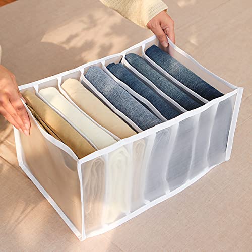 Rayeeley 3 x opvouwbare lade-organizer met 7 vakken, van nylon, voor jeans, T-shirts, leggings en overhemden, 1 small 2… - Image 6