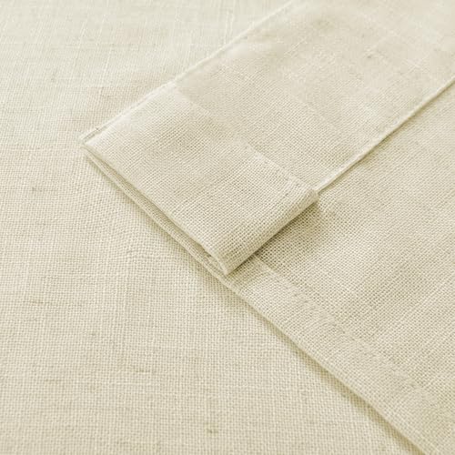 Image of Joydeco Semi Sheer Curtains for Living Room, Linen Curtains 84 Inch Length 2 Panels Set for Bedroom, Curtains 84 Inches Long Rod Pockets Back Tab (84 inch L x 70 inch W, Linen)