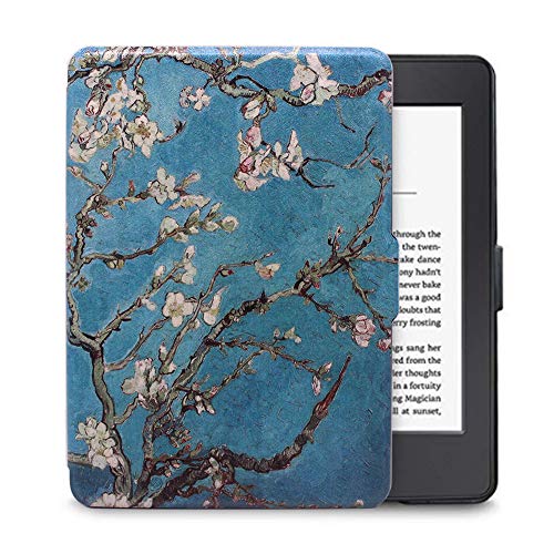 FAN SONG Funda para Kindle Voyage, Delgado Cubierta de Cuero con Función Automática de Sueño/Estela para Kindle Voyage 6 Pulgadas 2014