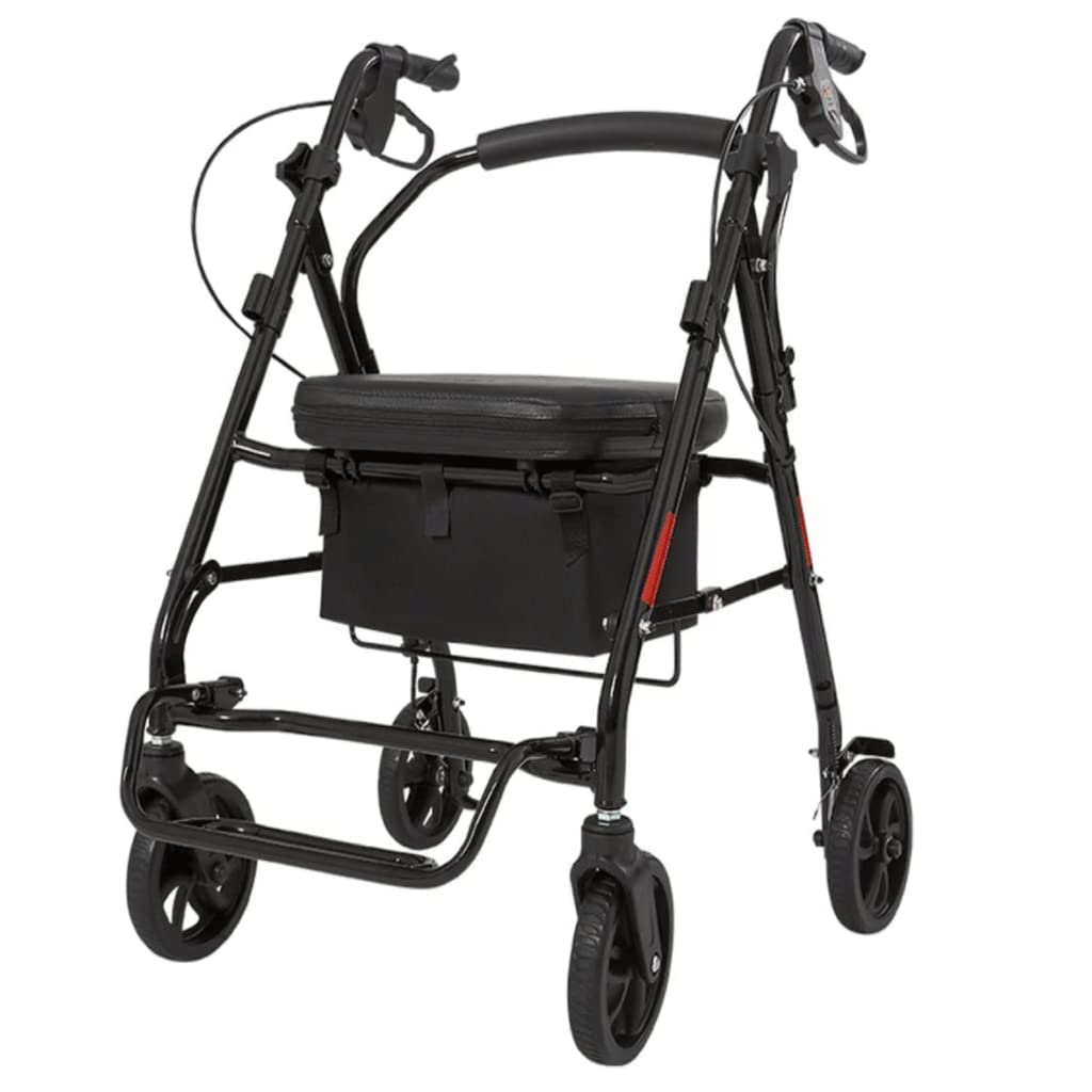 Opvouwbaar loophulpmiddel voor senioren Ouderen Rechtopstaande rollator rollator met rugleuning, armleuning en zitting Max. belasting 330 lbs