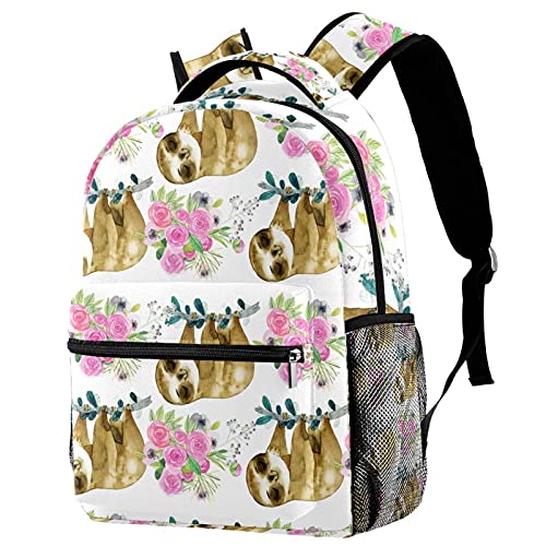 Sac à dos léger crâne et fleurs multicolore pour enfants