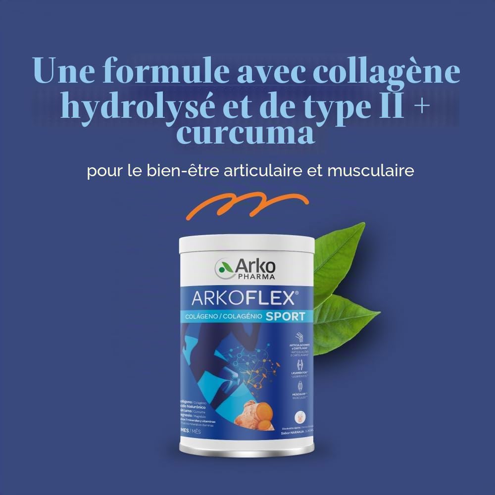 ARKOPHARMA ARKOFLEX DOLEXPERT colageno sabor naranja – produit multifonction à large champ d’application, convient à ceux qui recherchent un produit fiable au quotidien, poids 390 g et devient un alli