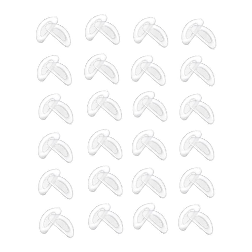 24 Paia Di Naselli Adesivi Antiscivolo In Silicone Per Occhiali – 1,9 Cm, Morbidi E Comodi, Neri – Ricambio Per Montature E Occhiali Da Sole