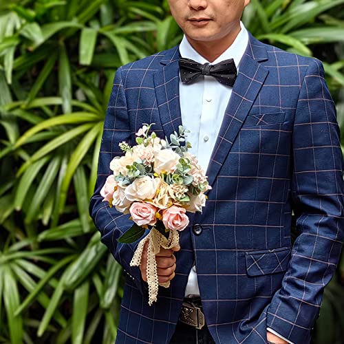 SYAYA mâle homme Boy Classic PRE-TIED formel smoking Bowtie Polka Dot Jacquard Wedding Party Cravate réglable pour hommes Boys Noeud papillon mlj23, gris, taille unique – vue 3