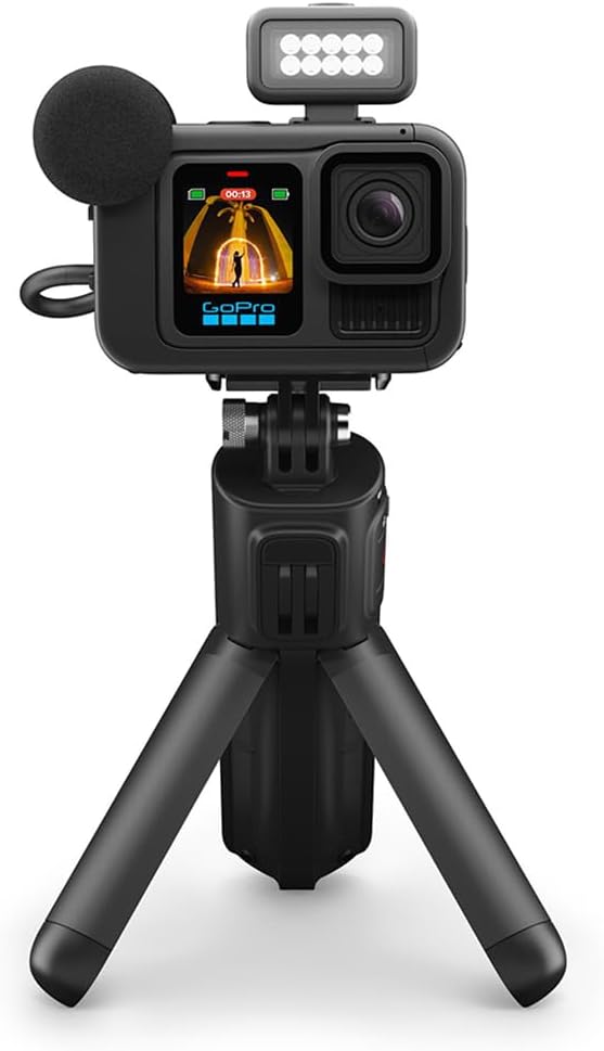 GoPro HERO13 Black Creator Edition Camera, Bundle with Ultra-Wide POV Lens Mod, 64GB Memory Card and Shoulder Bag