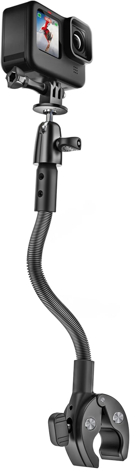 woleyi Gooseneck Super Clamp Camera Mount, 360° Ballhead Adjustable Arm Flex Clamp with 1/4"-20 Thread for Rod | Plate | Mic Tube | Bike Handlebar, for DSLR Camera/Gopro Hero 13 12/LED Lights/Insta360