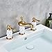 REPLYSAT 3pcs Basin Faucet Dual Handles Deck Mounted-A,A