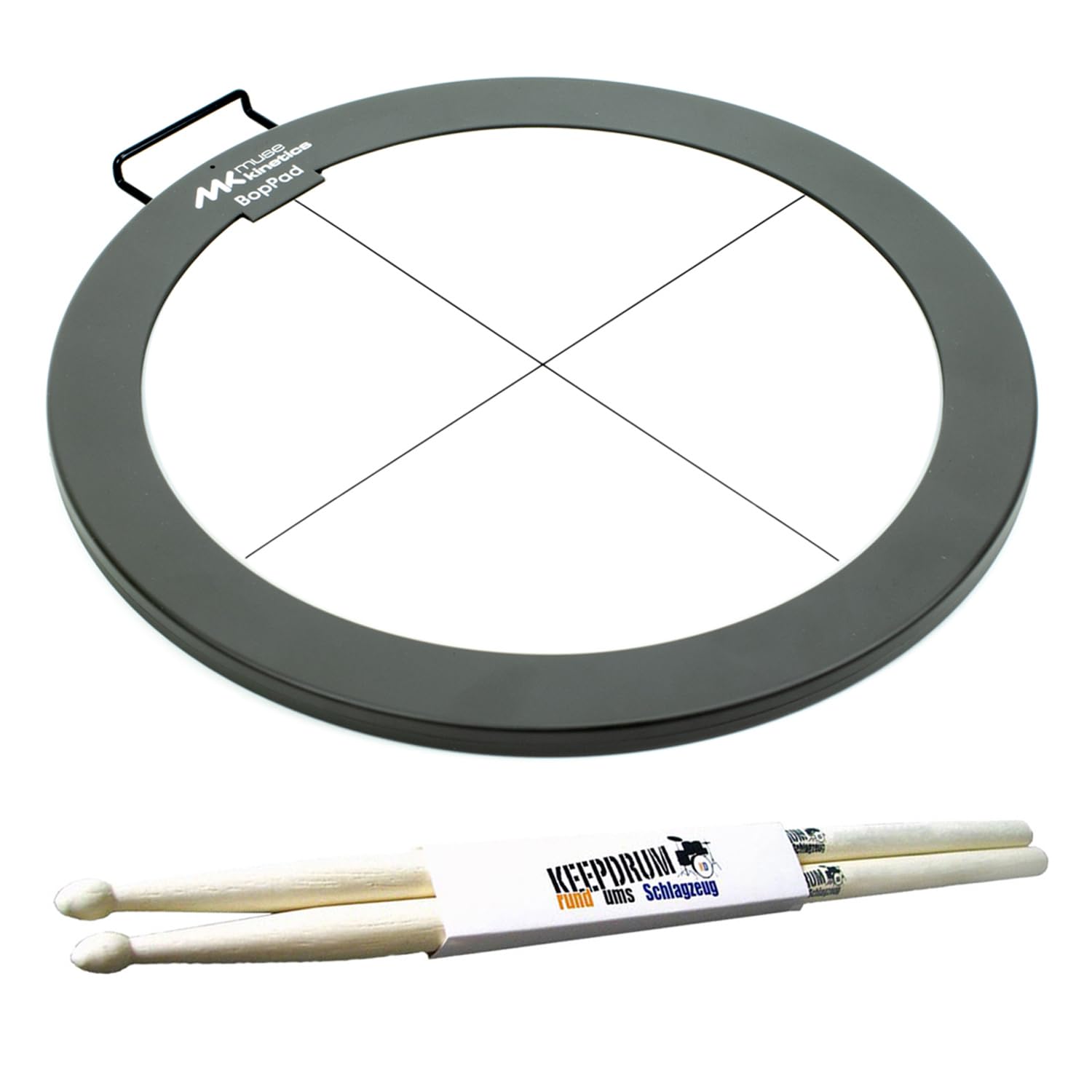 Muse Kinetics Bop Pad 4-Zonen USB MIDI-Drumpad 10 Zoll + keepdrum Drumsticks 1 Paar