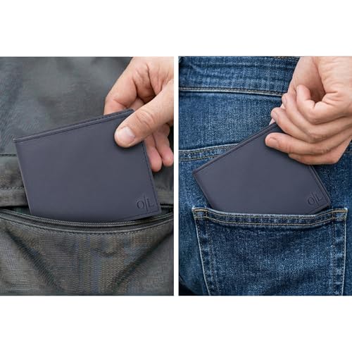 Image of Oak Leathers Leather Wallet for Men - RFID Bifold Wallets with 9 Credit Cards 1 ID Window Slim Minimalist Front Pocket Gift For Men