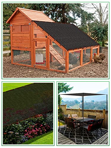 High Density Dog Kennel Shade Cover- 10 x 13ft Upgrade Mesh Shade Panel, Dog Cage Sunblock Shading Cloth Net Mesh Tarp with Rope for Outdoor Dog House Large Pet Crate Chicken Coop - Thumbnail 7