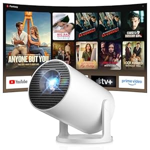 Salange Mini Beamer 2026, 4K Unterstützt Smart Projektor Android 14, Tragbarer mit WiFi 6 und Bluetooth 5.4 Auto Keystone, Klein Handy Beamer Heimkino Outdoor, 270°Dreh kompatibel, Weiß