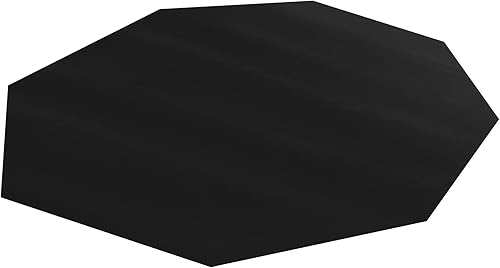 Miniatura 9 de DESKU - Tapete octágono para silla de juegos, computadora y silla de oficina para alfombra, negro, 46 x 49.5 pulgadas, fabricado en los Estados