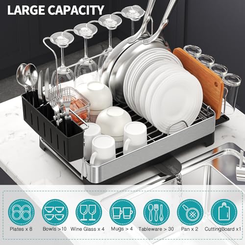 Urackify CA-LYM810836 Dish Drying Rack For Kitchen Counter, 304 Stainless Steel Dish Rack thumb #7