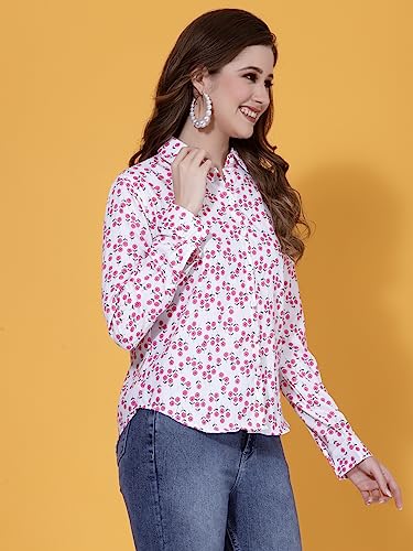 Image of OOMPH! Women's Cotton Regular Fit Floral Button Down Shirt