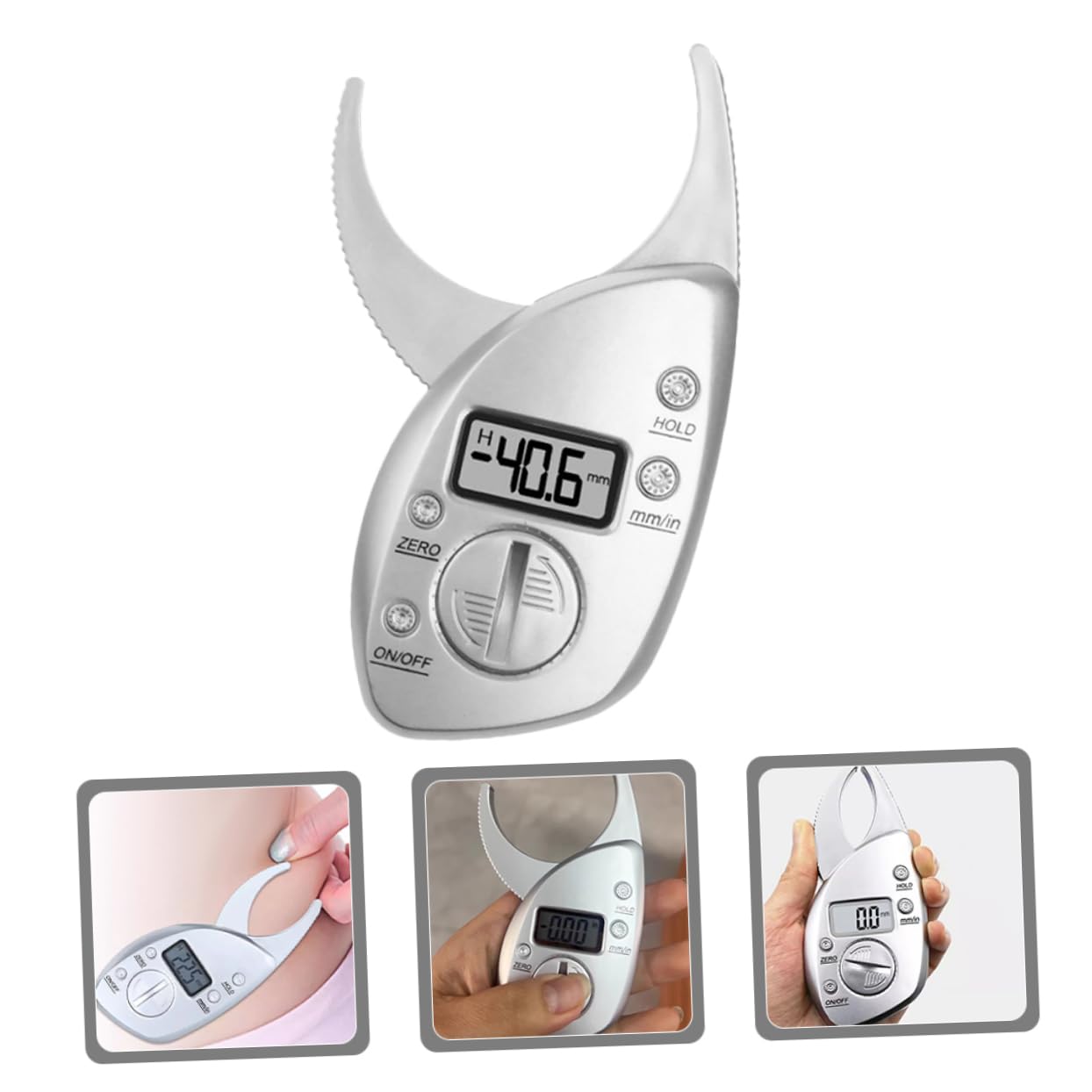 BESTYASH Grasso Percentuale Di Grasso Strumento Di Misurazione Della Plica Cutanea Misuratore Di Grasso Portatili Portatili Tester Grasso Silver Abs