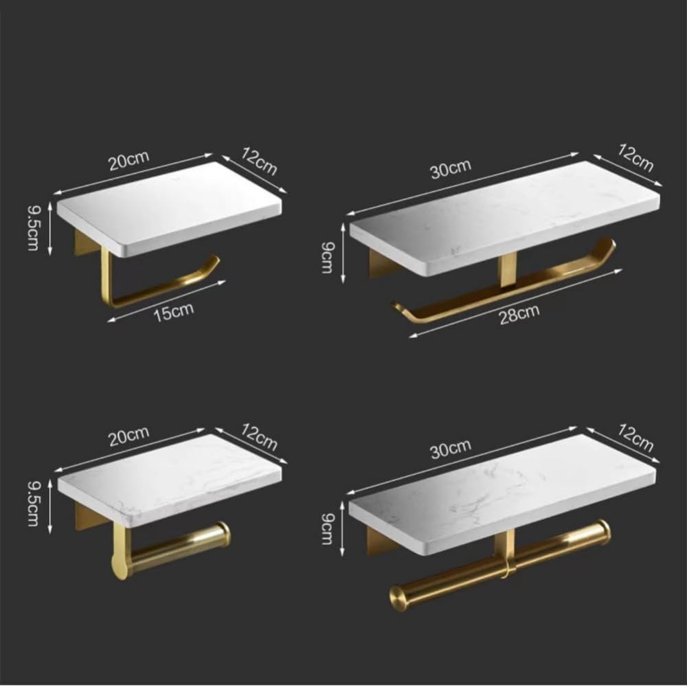 YQW大理石製バスルームペーパータオルホルダー トイレットペーパー・携帯電話収納両用 パンチフリー防錆耐腐食 健康環境に優しいお手入