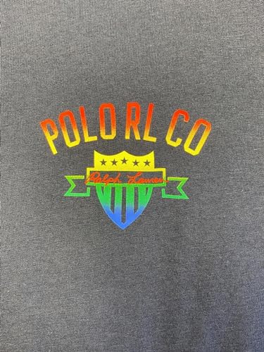 POLO RALPH LAUREN Big &Tall Short Sleeve Sleep Shirt with Polo RL Co Logo Print (US, Alpha, 3X, Regular, Regular, Cruise Navy)2