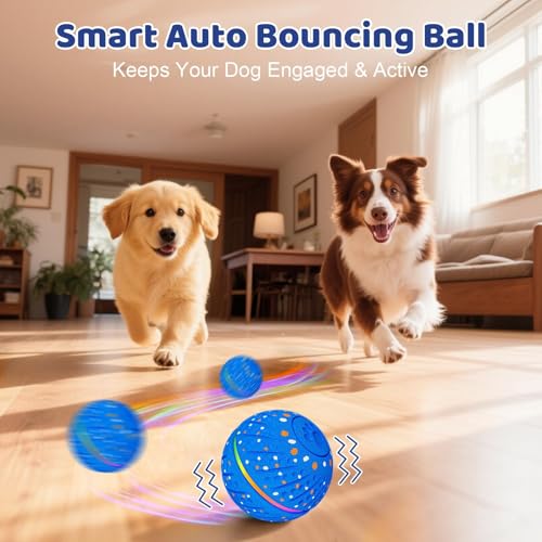 Hundespielzeug Intelligenz, Hundeball Interaktives Hundespielzeug, Intelligentes Wicked Ball Dog Ball mit 3 Spielmodi, RGB LED Lichtern, Interaktiver Spielball für Hunde Kleine, Mittlere, Große