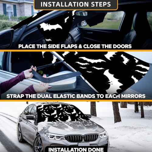 Protector de parabrisas para evitar rascar el hielo del coche con correas 4