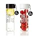 The Bottle Transparent Bucket Pail Water Bottle BPA Free (Black 1ea + White 1ea)