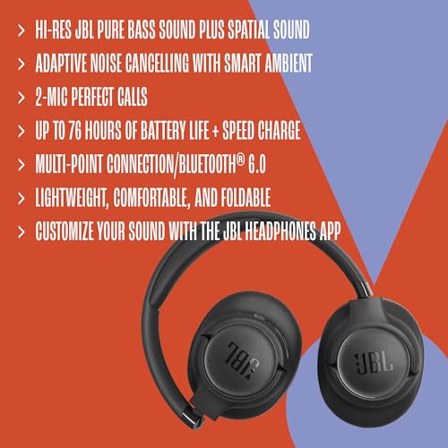 JBL Tune 780NC Wireless Over-Ear Noise Cancelling Headphones (Black) - image 5