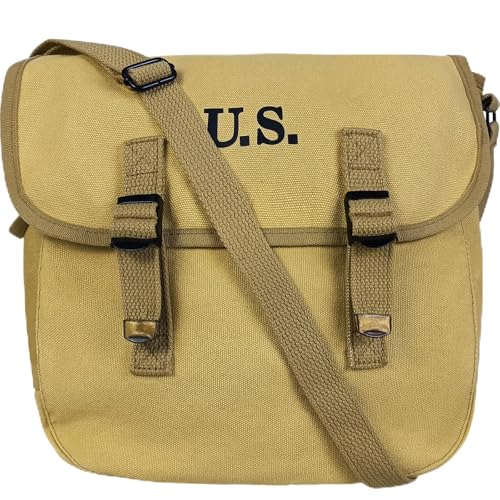 SUNRISING US Army WW2 M1936 Musette Bag Messenger Bag with Shoulder Strap,12